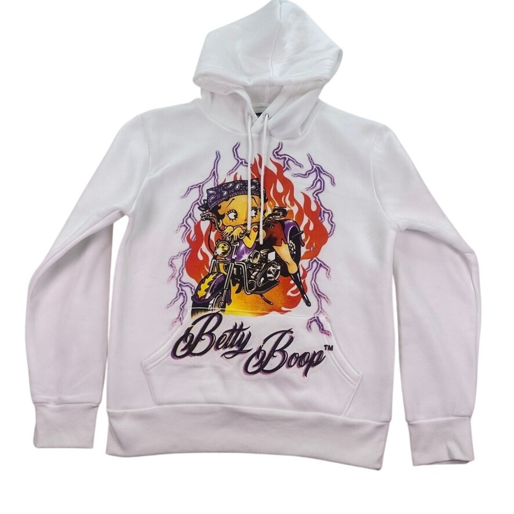 Reason x Betty Boop IX White Graphic Hoodie‎ XL NWOT Limited Collab